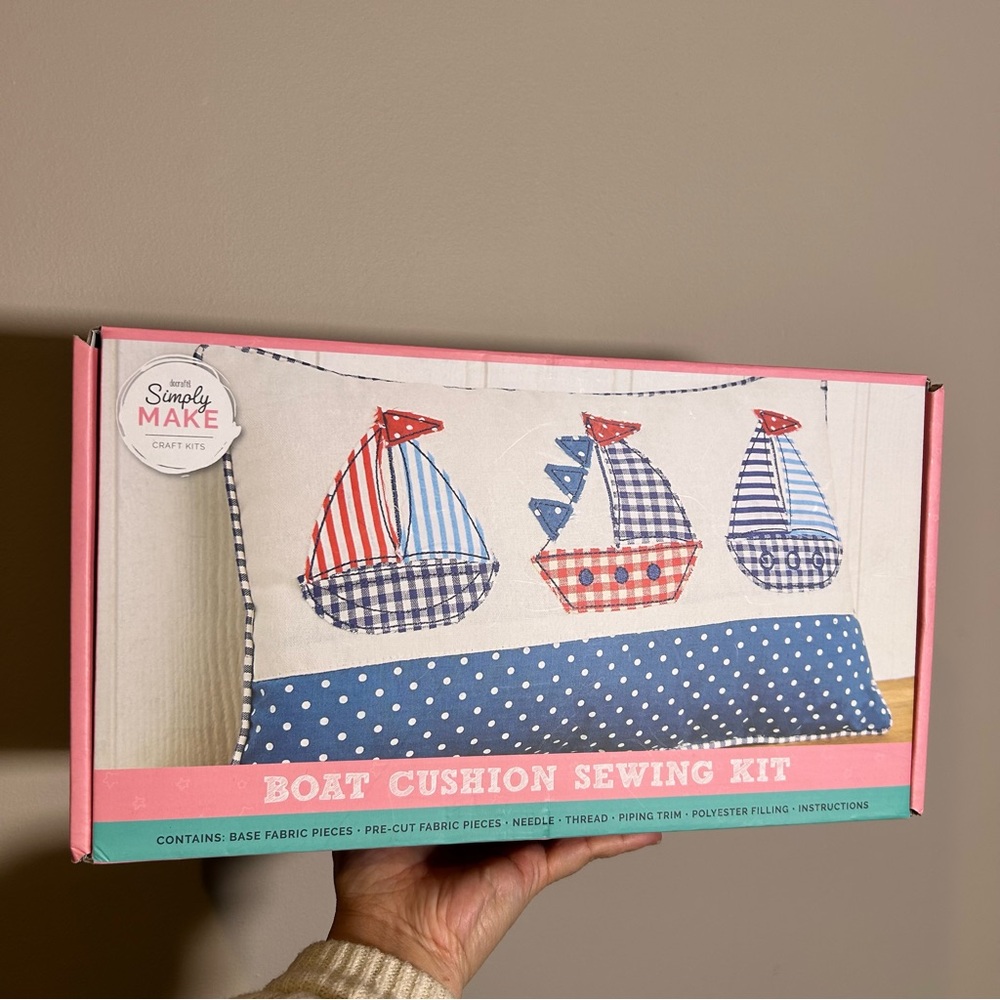 Simply Make craft kits summer nautical Boat Cushion Sewing Kit diy kit set NEW